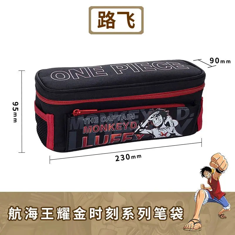 One Piece Luffy pencil bag student pencil bag boys and girls large capacity trendy pencil case anime figure office supplies