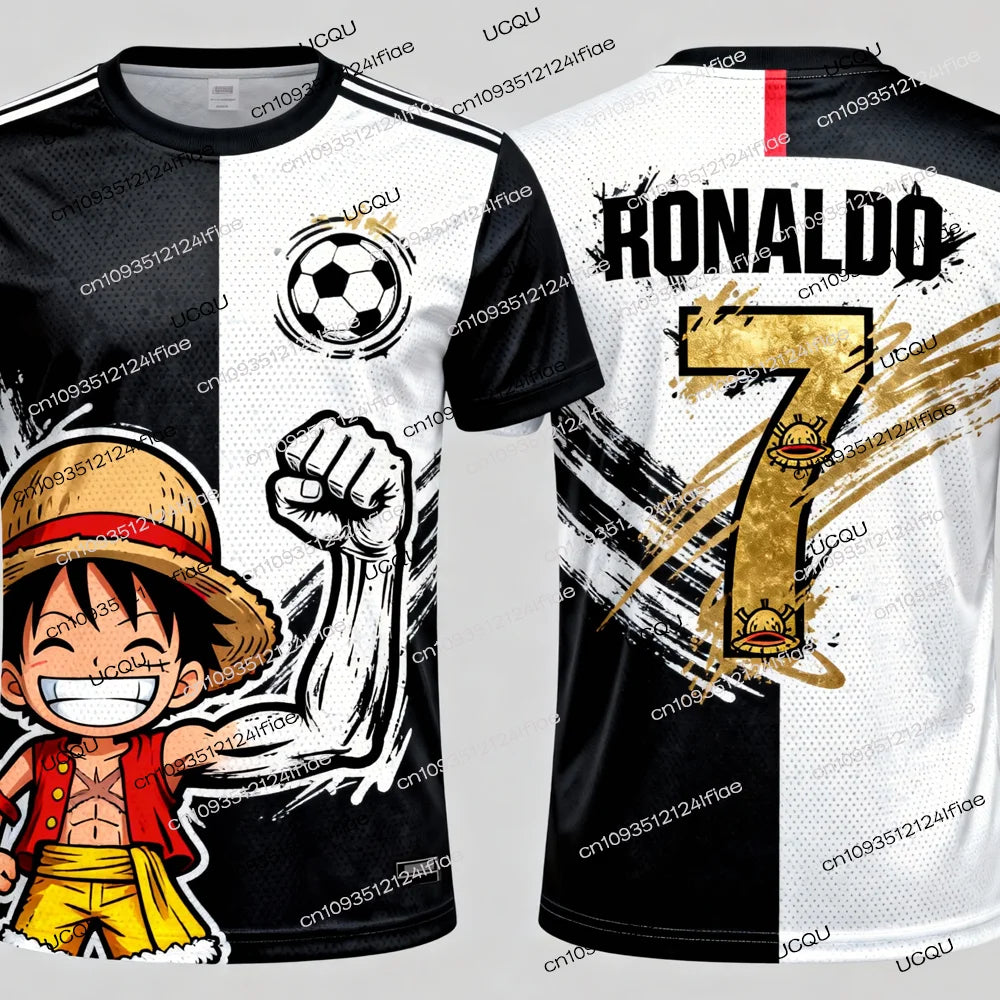 2026 New Arrival One Piece Special Edition Men's Soccer T-shirt Ronaldo # 7 Soccer Shirt T-shirt Kids Luffy 3D Printed T-shirt
