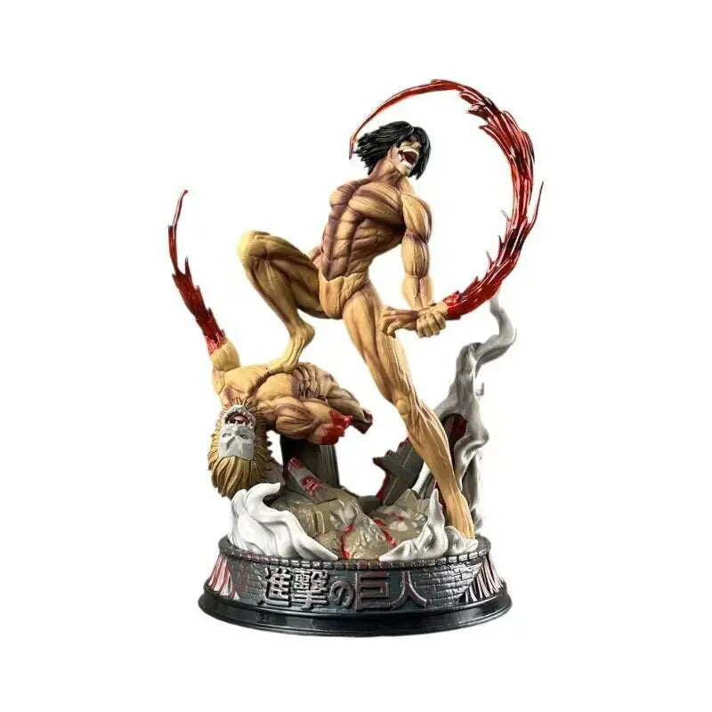 Anime Attack On Titan Eren Combat Form Action Figure Pvc Model Toy Ornament Pc Case Desktop Decoration Collection Figure Gifts