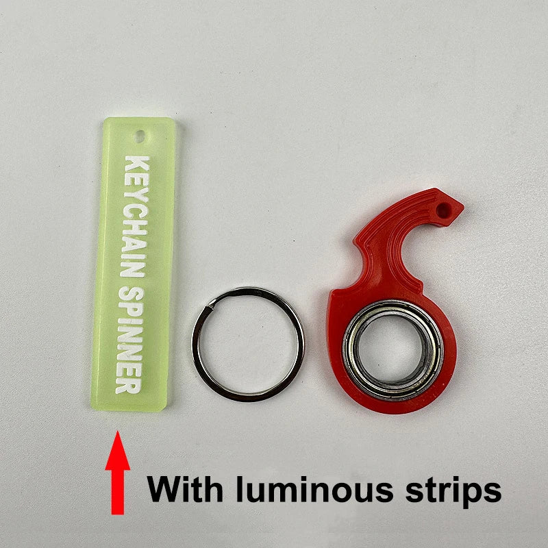 Keychain Metal Fidget Spinner Stress Toy Fingertip Keyring Finger Ring Relieve Anxiety Boredom Party Gift for Kid Adault