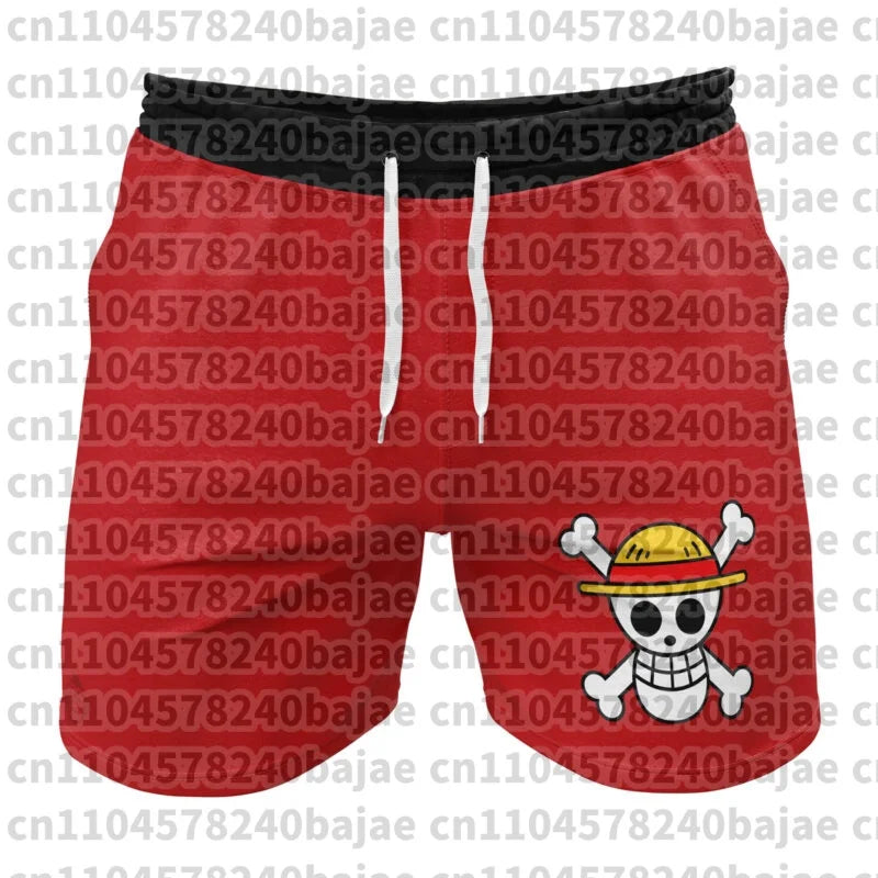 2026 Adult Luffy One-piece Surfing Shorts, Summer Anime Quick-drying Breathable Printed Sports and Fitness Shorts