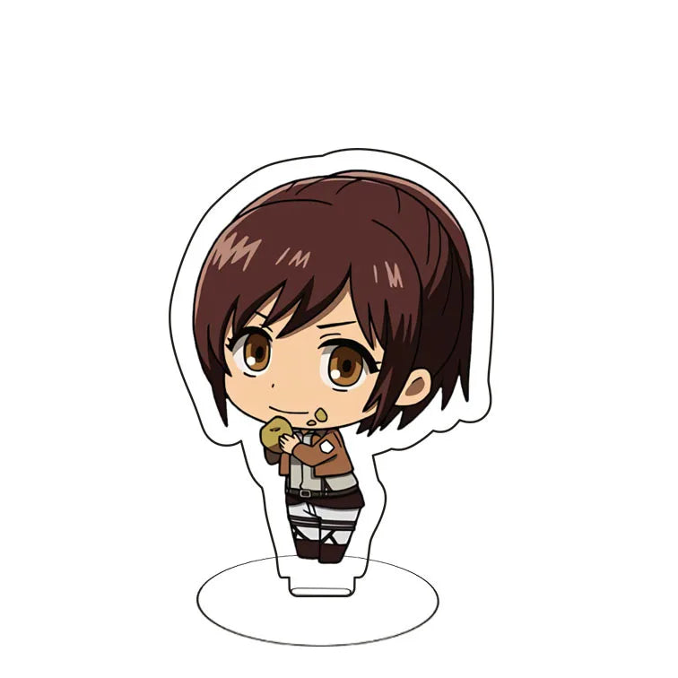 Attack On Titan Eren Yeager Mikasa Ackerman Armin Arlert Merchandise Acrylic Mini Figure Display Stand Model Plate Keychain