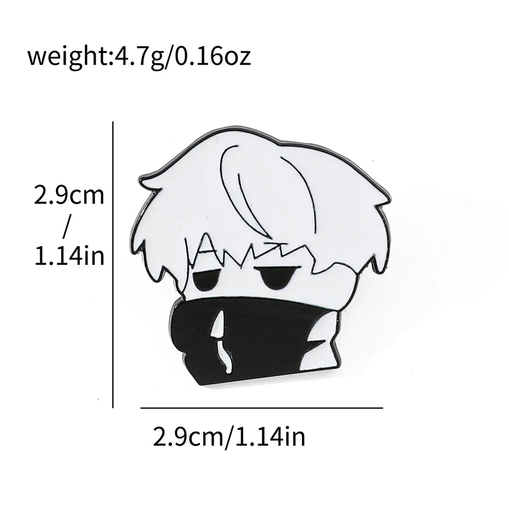 Gojo Satoru Cats Enamel Pin Kawaii Anime Role Eye Mask Cute Manga Brooches Badge Jujutsu Kaisen Anime Accessories For Backpack