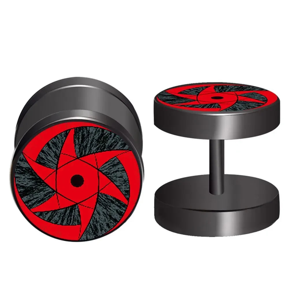 Anime Uzumaki Naruto Figures Earrings Accessories Uchiha Itachi Sharingan Cosplay Party Studs Earrings Toys for Women Girl Gift