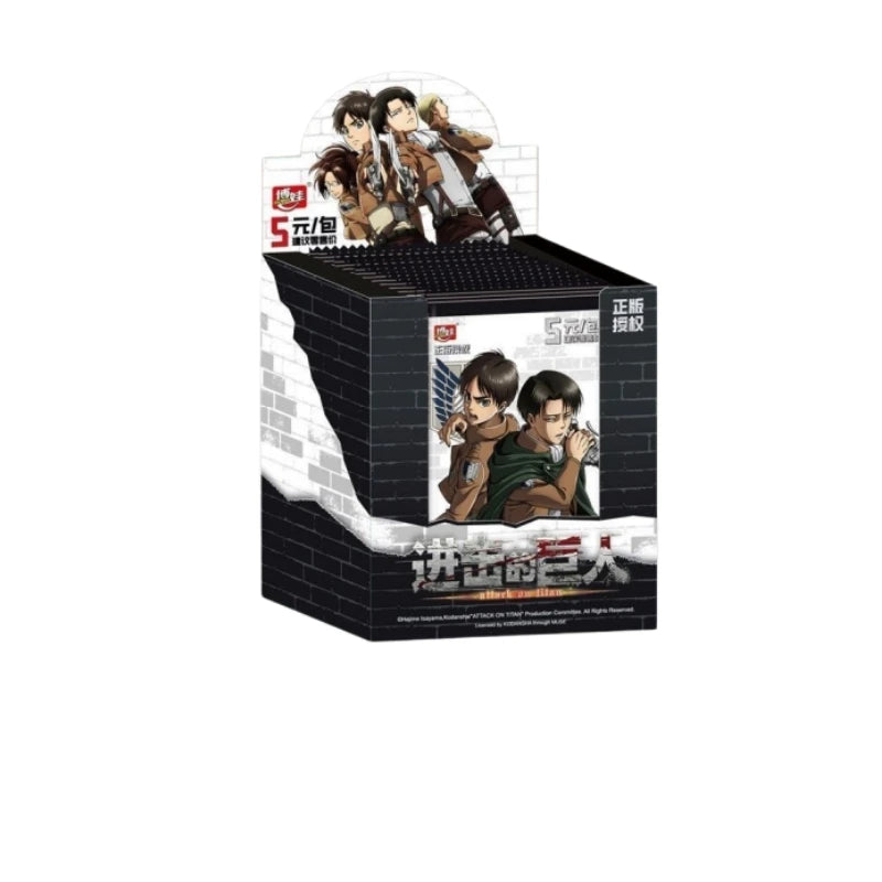 Official Genuine Attack on Titan Trading Cards Tin Badge Anime Merch Eren Yeager Mikasa Ackerman Hobby Collectible Gift