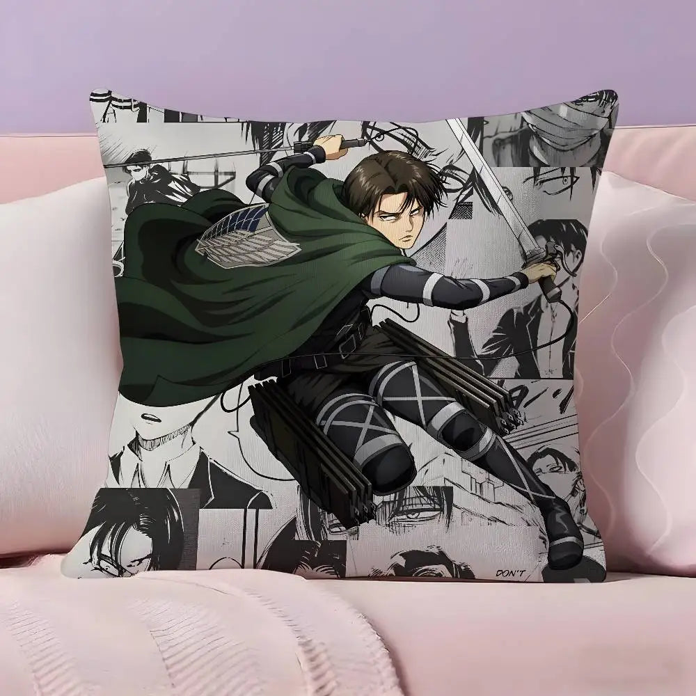 Attack on Titan Levi Ackerman Pillow Case Ultra Soft Skin Friendly Fabric Cloud Like Comfort & Concealed Zipper