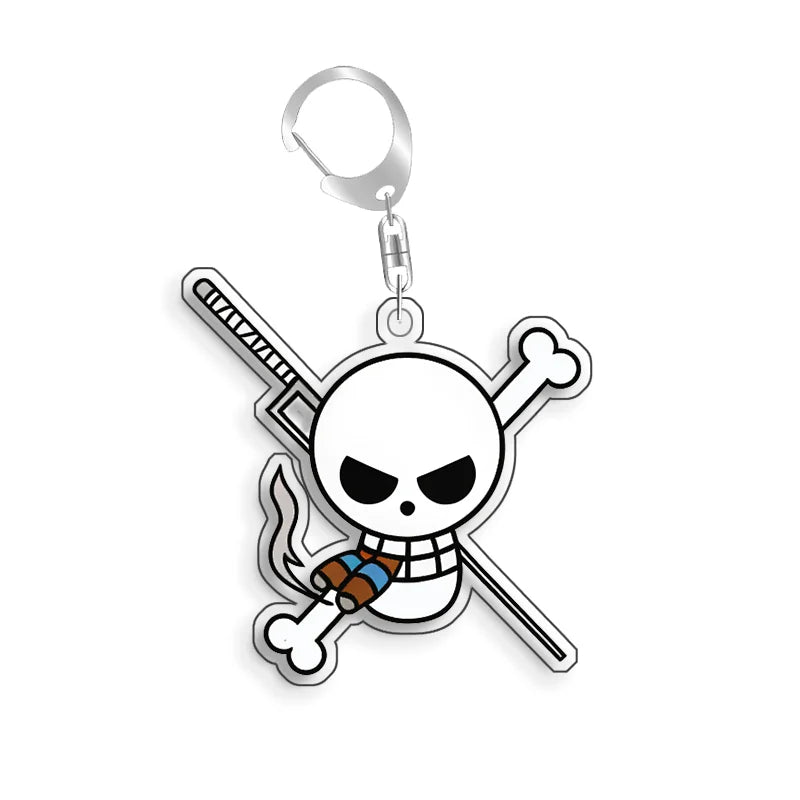 Keychain OP OPTCG Card Straw Hat Piates Brook Backpack Pendant Anime Game Fans Gift Recycled Acrylic Decoration Rare Card Toy5cm