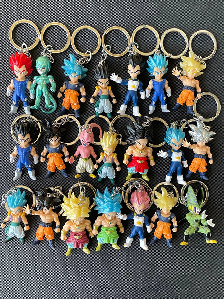 Dragon Ball Anime Character Keychain Son Wukong Beijita Toy Bag Pendant Cartoon Model Car Keychain Jewelry Gift