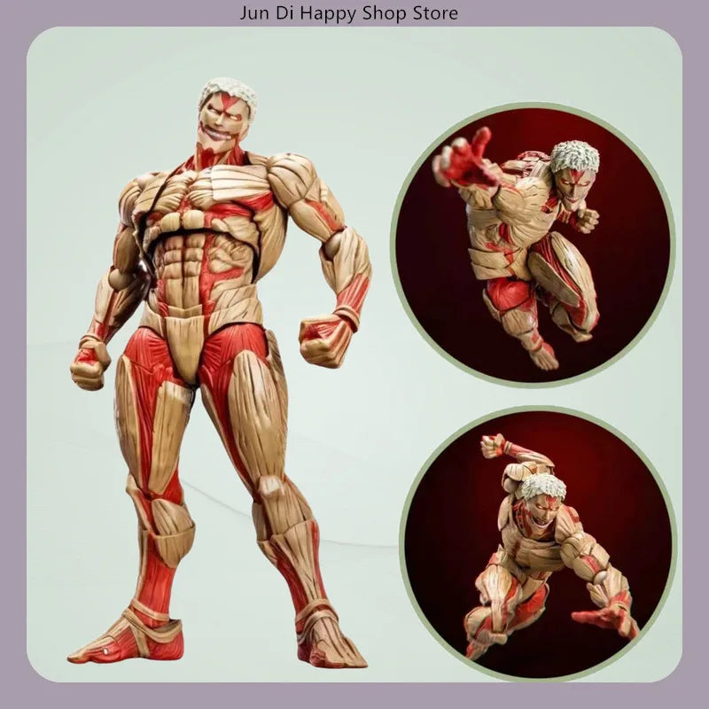 Attack on Titan Armored Titan Multi-Accessories 16cm Articulated Action Figure Model Statue Desktop Decoration Gift