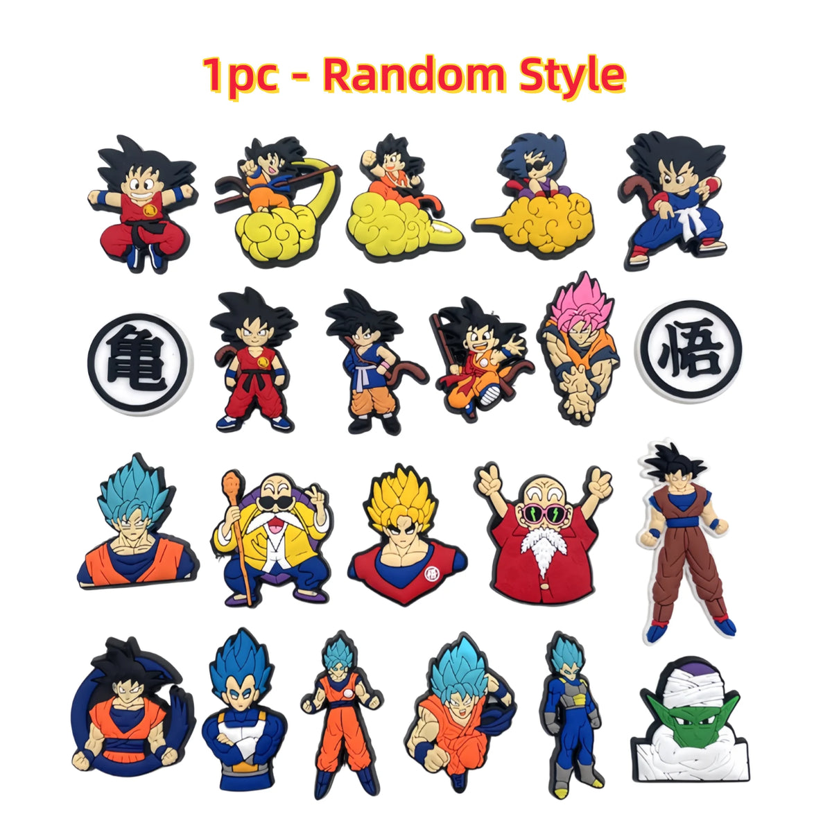 1/10/40PCS Dragon Ball Combo Anime Shoe Charms Goku and Master Roshi DIY Shoe Decorations, Perfect Choice for Party Gifts