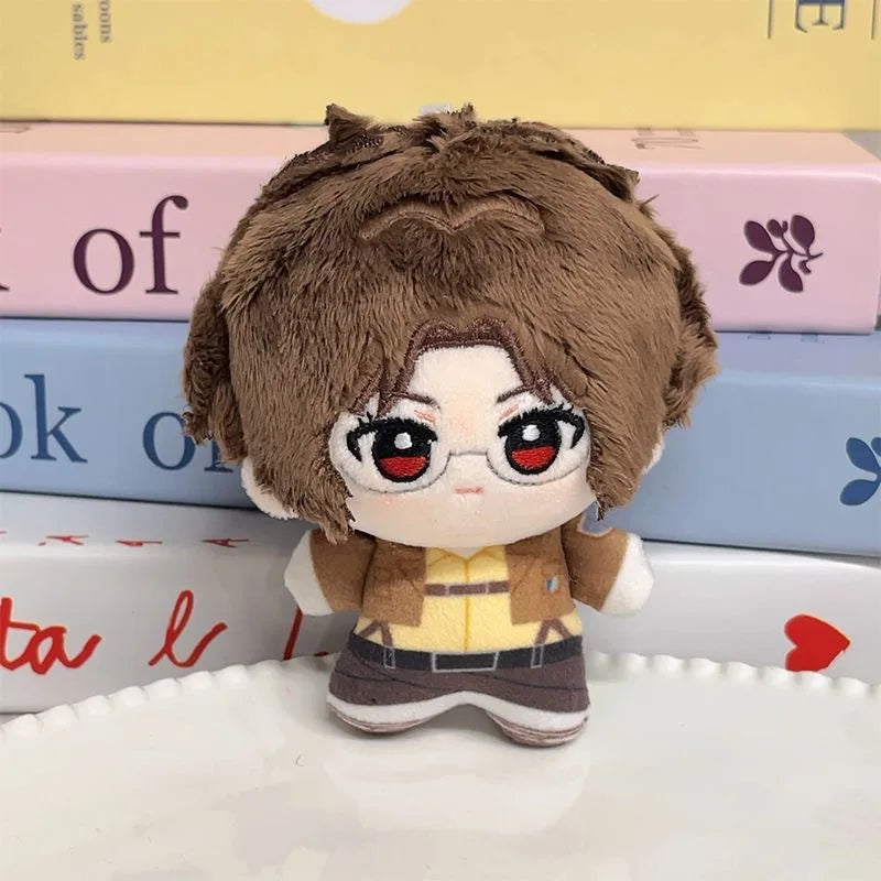 2026 new 10cm Attack on Titan Plush Eren Mikasa Levi Anime Mini Cute Backpack Pendant Decoration Boys Girls Gift