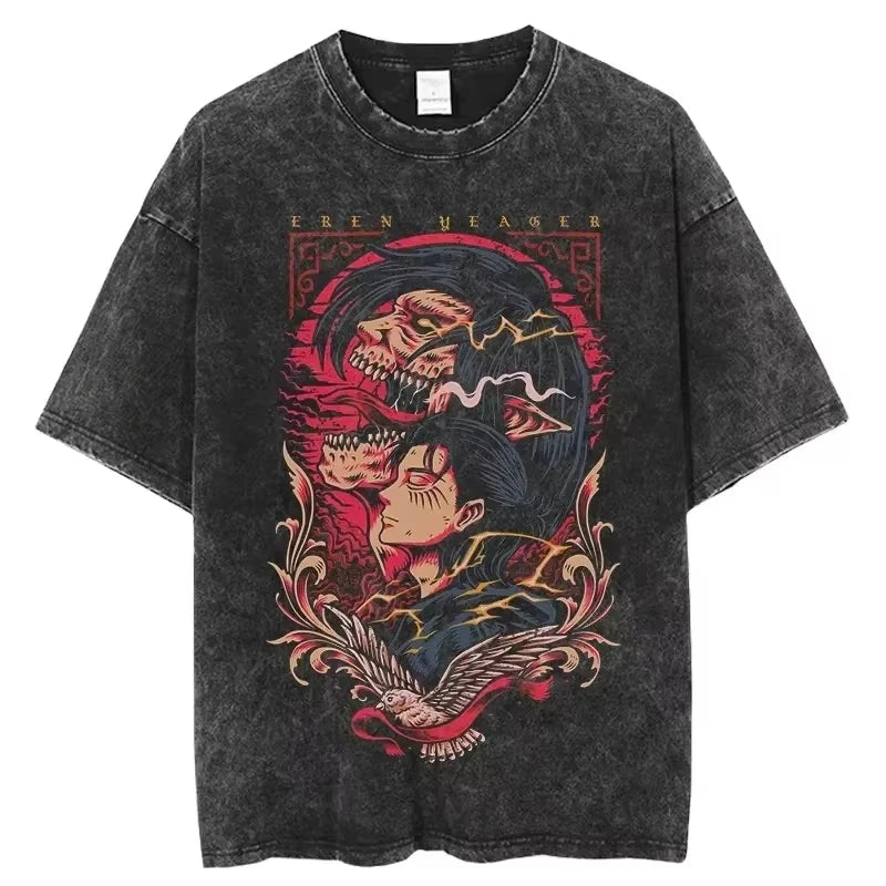 2026 New in Top & Tees Mens T-Shirt Anime Attack on Titan Printed Round Neck Y2k Tshirt Men Clothing 2026 New Summer