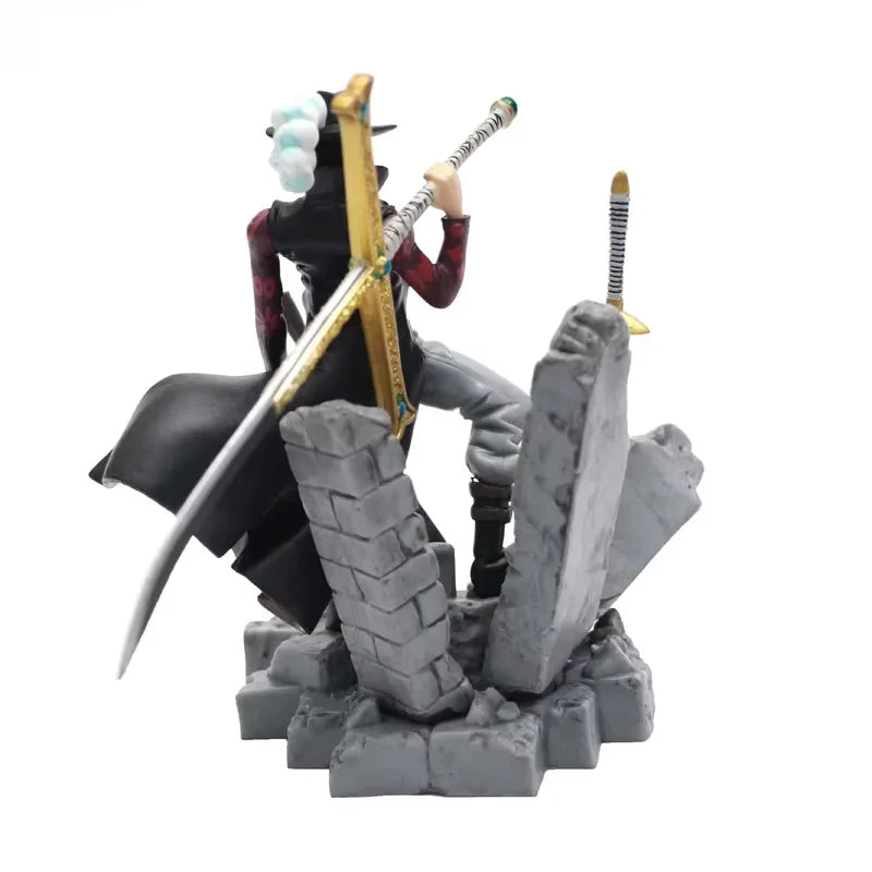 One Piece Anime Figure The Battle Over The Dome Dracule Mihawk Action Figure Model Figma Statue Collection Toy Desktop Decoratio