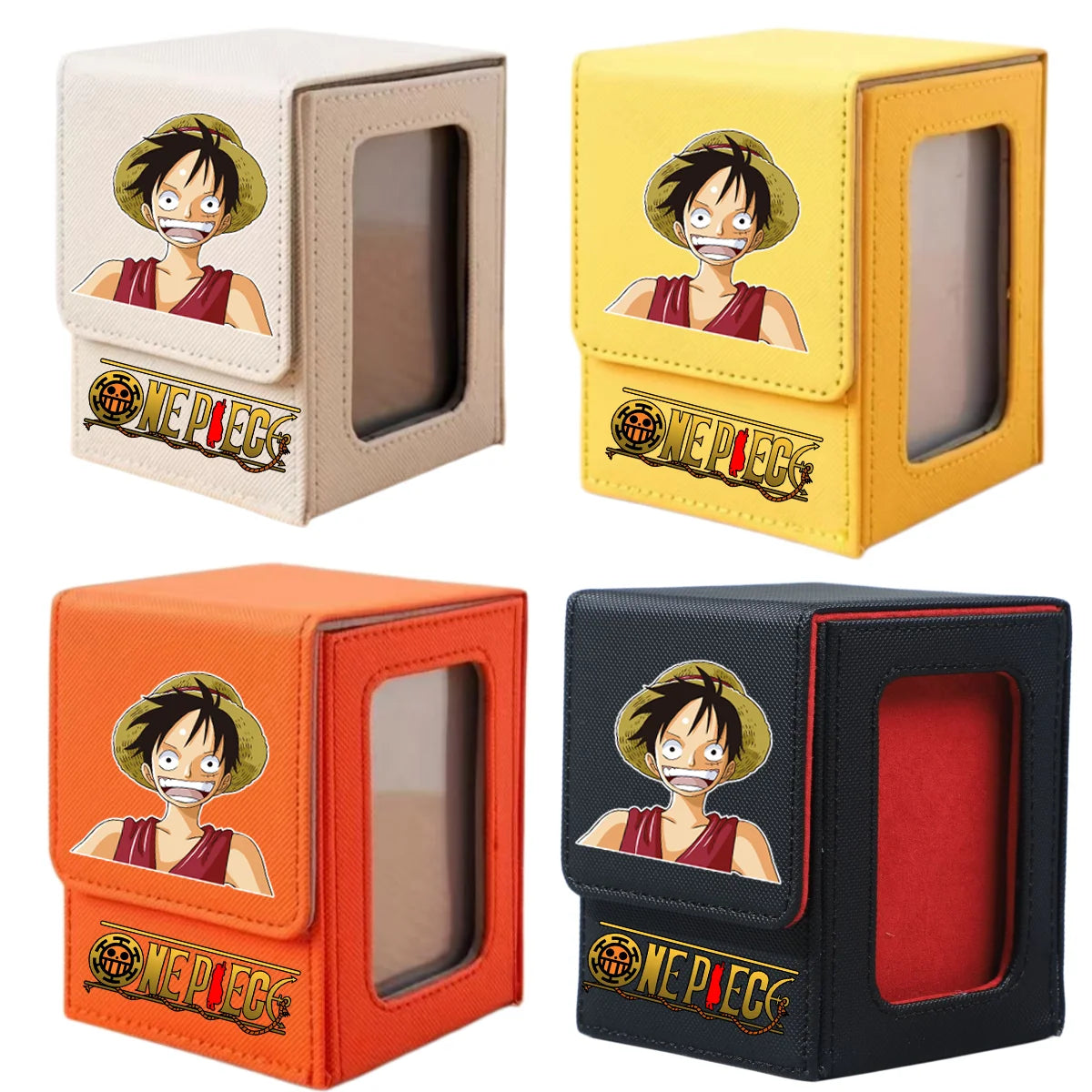 ONE PIECE Luffy Zoro Trading Card Deck Box with Window Cartoon Magnetic Closure Game Card Deck Holder Jewelry Organiser Case