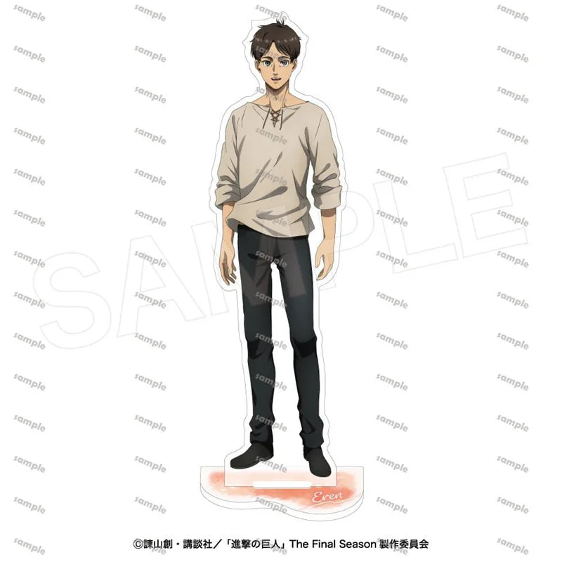 Attack On Titan Eren Mikasa Acrylic Figure Display Cartoon Stand Model Plate Anime Merch Accessories Desk Ornament Keychain