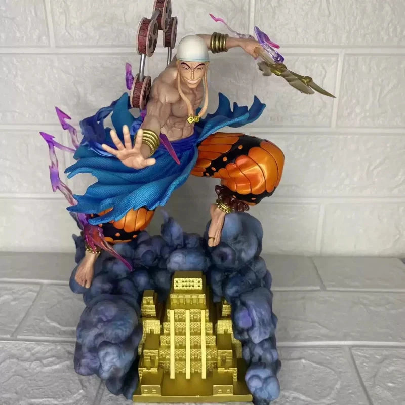 One Piece Jt Enel 28cm Figure Thunder God GK PVC Full Spray Paint Exquisite Statue Anime Model Toy Desktop Deco Collectible Gift