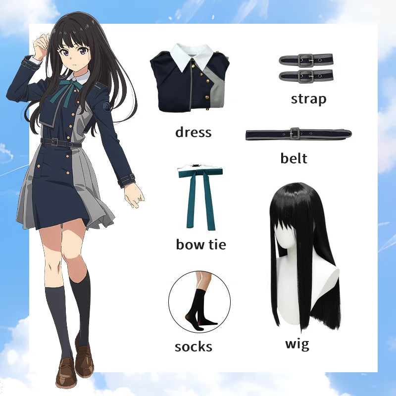 Lycoris Recoil Nishikigi Chisato Cosplay Inoue Takina Costumes