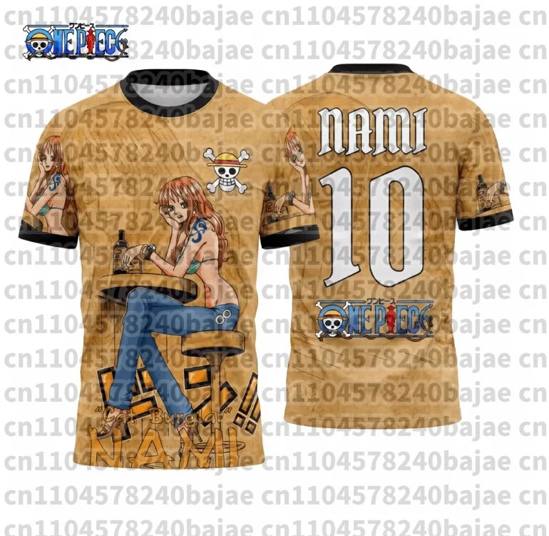 2026 One Piece Graphic T-shirt Japanese anime football jerseys Sports Dry Quickly Men's T-Shirt Children's Clothing Tee Woman