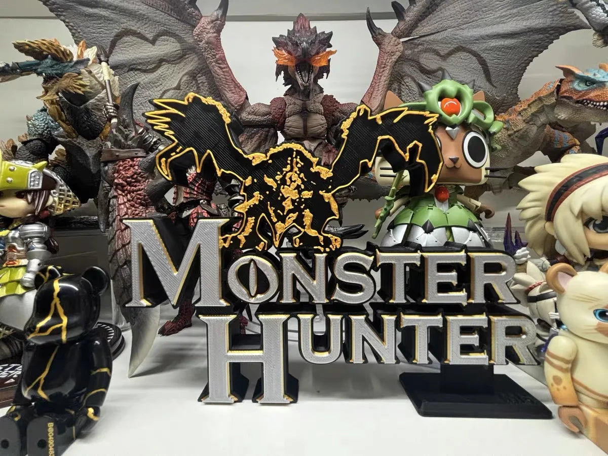 Monster Hunter Logo 3D Font, Standee, Nameplate, Logo, Ornament