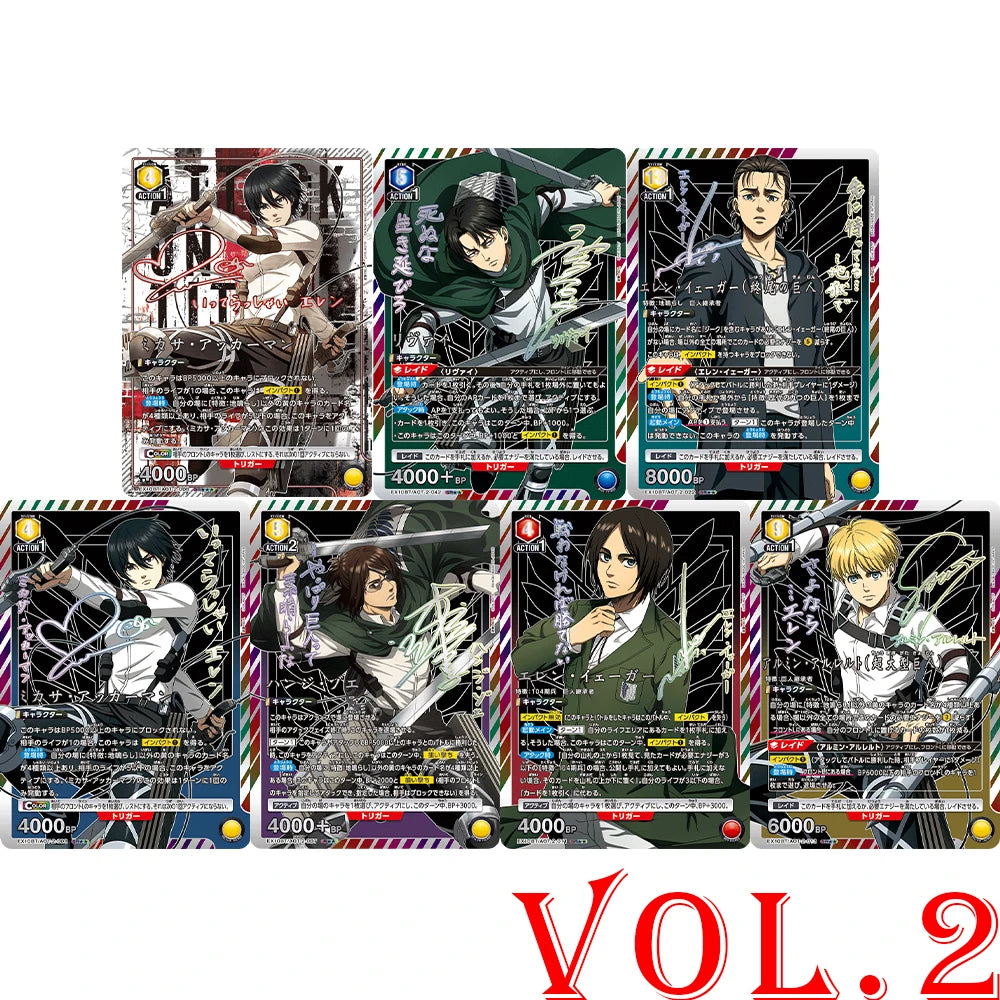 Proxy UNION ARENA Attack on Titan Vol.1, Eren/Levi SR Cards Japanese TCG Anime Collection Card Replica Single High Quality Cards