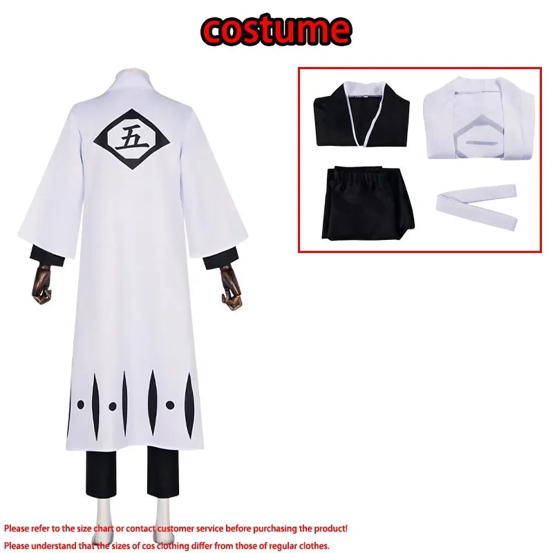 Anime Aizen Sousuke Cosplay Costume Bleach Cosplay Kuchiki Byakuya Captain Hitsugaya Toushir Captain Robe Kimono Outfit for Men