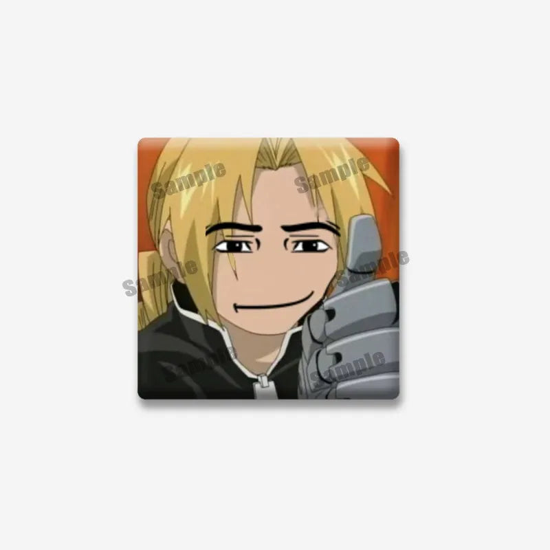 Fullmetal Alchemist Edward Elric Square Pin – Cartoon Enamel