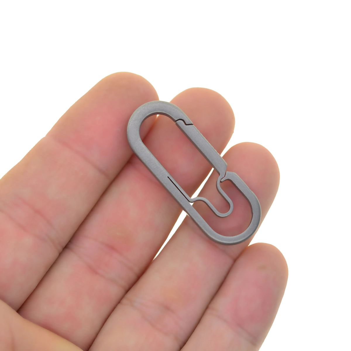 1.6inch 40mm small Ti keychain color Solid titanium oval snap Lock Carabiner Key ring Safety Hook DIY FOB EDC camping outdoor