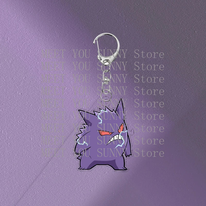 Anime Gengar Acrylic Keychain Pocket Monster Cartoon Kawaii Figure Creative Backpack Charm Pendant Toy Students Accessories Gift