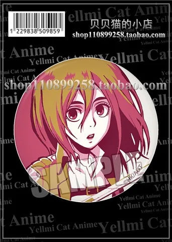 Attack on Titan Badge Levi Ackerman Mikasa Ackerman Erwin Smith Hange Zoe Ymir Goddess Pin Brooch Accessory Keychain Anime