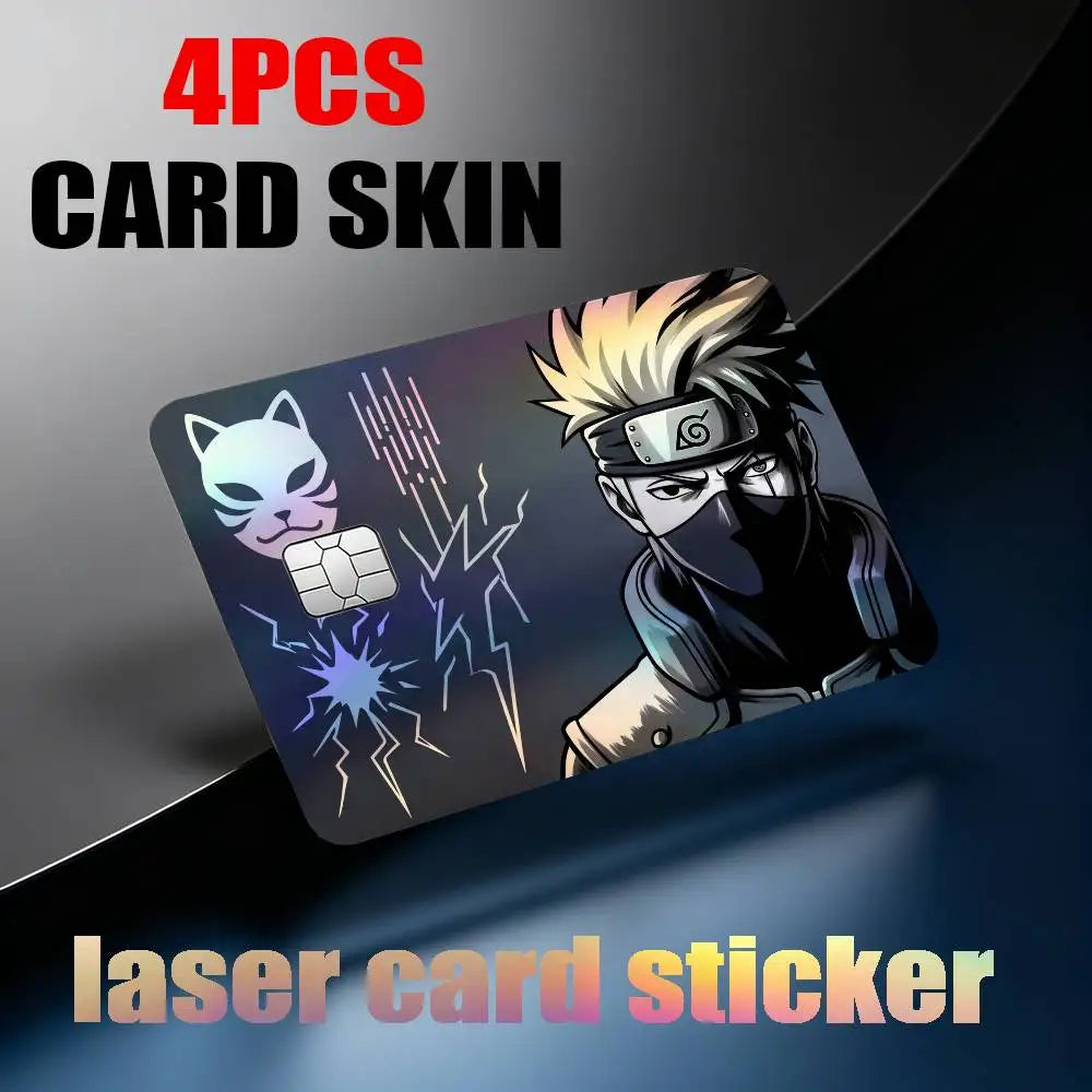 poster Uzumaki Naruto Uchiha Sasuke Sakura Kakashi itachi Laser Reflective Card Skin Sticker For Debit Credit Card