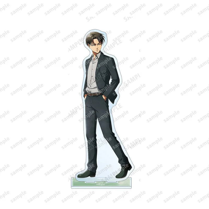 Attack On Titan Eren Jaeger Mikasa Ackerman Levi Ackerman Acrylic Figure Display Cartoon Stand Model Plate Accessories Keychain