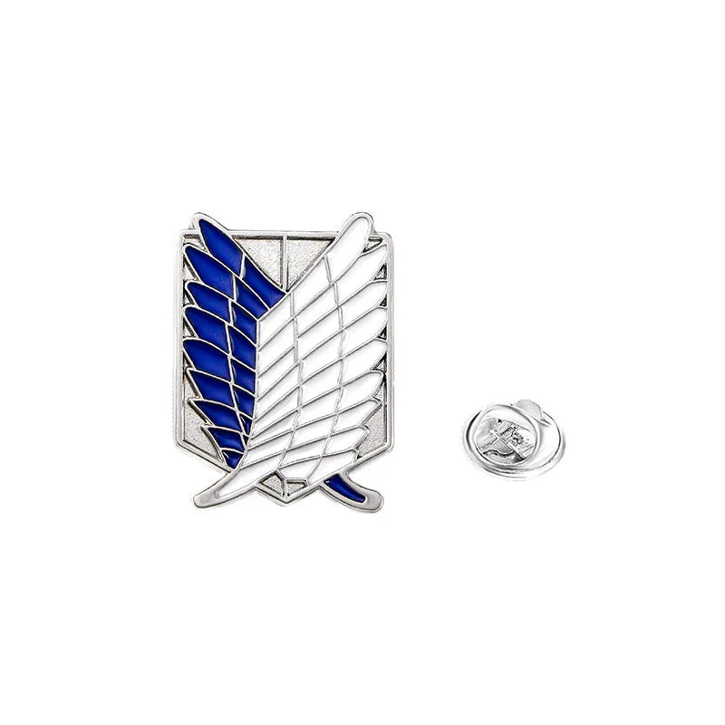 Attack on Titan peripheral anime badge attack on titan cartoon black and white Corps logo Wings of Freedom alloy brooch pin