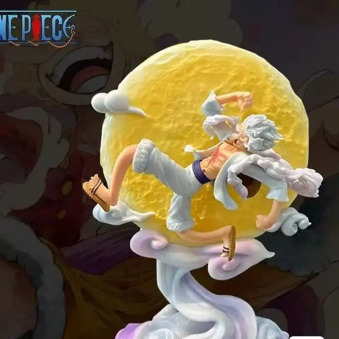 Anime One Piece Gear5 Nika Luffy Figure Moon Cloud Platform Statue PVC Collectible Figurine Model Decoration Toy