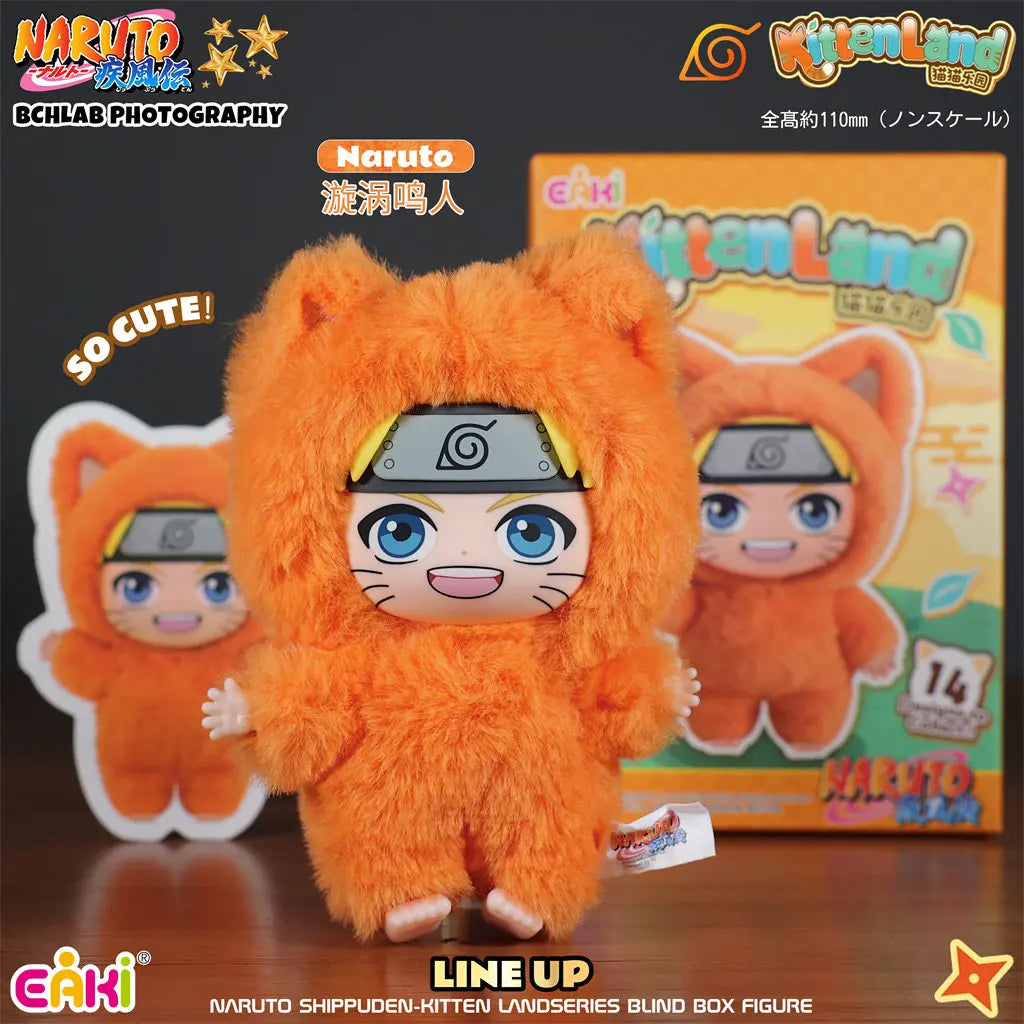 In Stock Genuine EAKI Naruto Shippuden KittenLand Vinyl Series Third Blind Box Plush Figurine Model Toys Collection Present