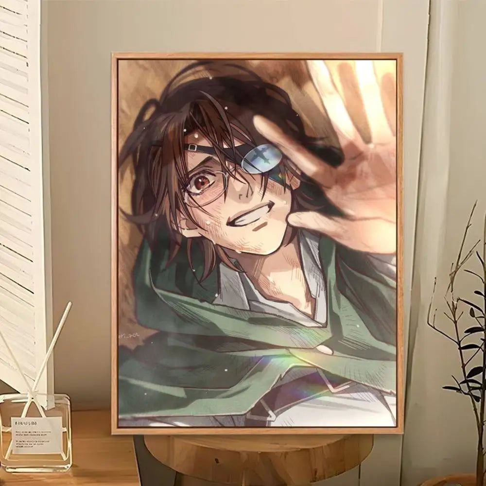 Hange Zoe Attack On Titan Anime Poster Perfect Space Sticker Self Adhesive for Office Home Theater Wall Art Decor Fancy Gift