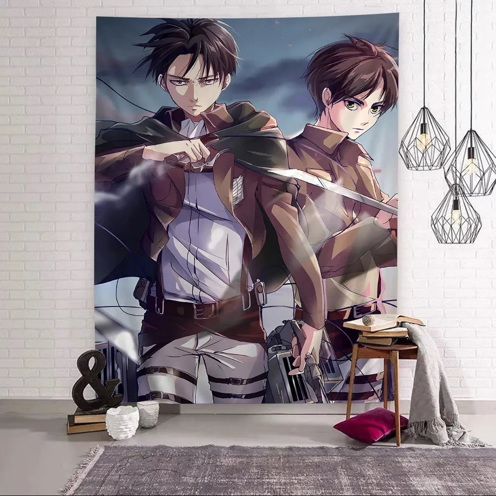 Attack on Titan Levi Ackerman Anime Printed Large Wall Tapestry Cheap Hippie Wall Hanging Bohemian Tapestries Mandala Home Decor
