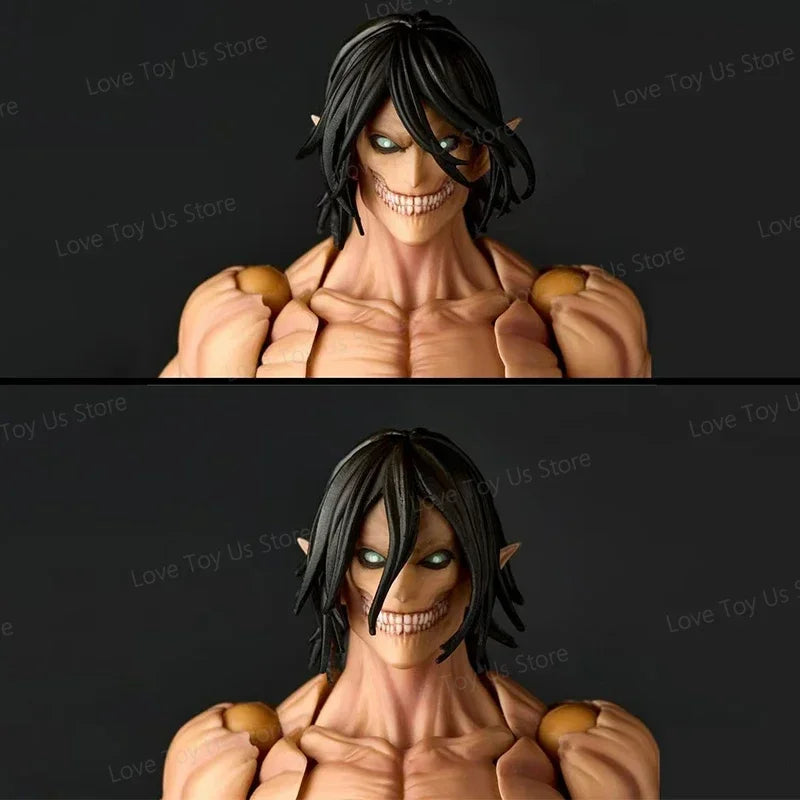 Kaiyodo Revoltech Amazing Yamaguchi Attack On Titan Eren Jaeger Anime Action Figures Ko Model Collection Toys Gifts