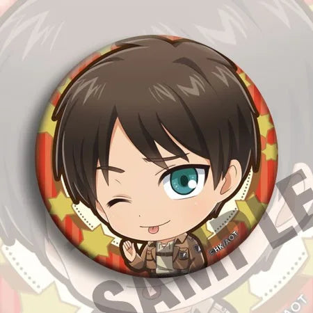 Japanese Official Attack On Titan Anime Badge 58mm C Version Mikasa Levi Pin Collectible Gift Cosplay Merchandise Poster