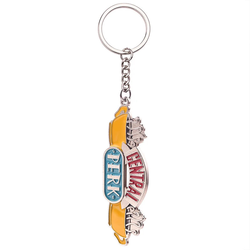 Voikukka Jewelry 2 Colors TV Show Friends Monica's Door Keychain Central Perk Coffee Time KeyChain For Women Men Car Keyring