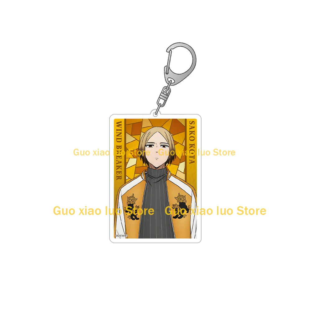 Wind Breaker character Hayato Suo Toma Hiragi Ren Kaji Jo Togame Haruka Sakura square Acrylic keychain Bag pendant Anime Toy