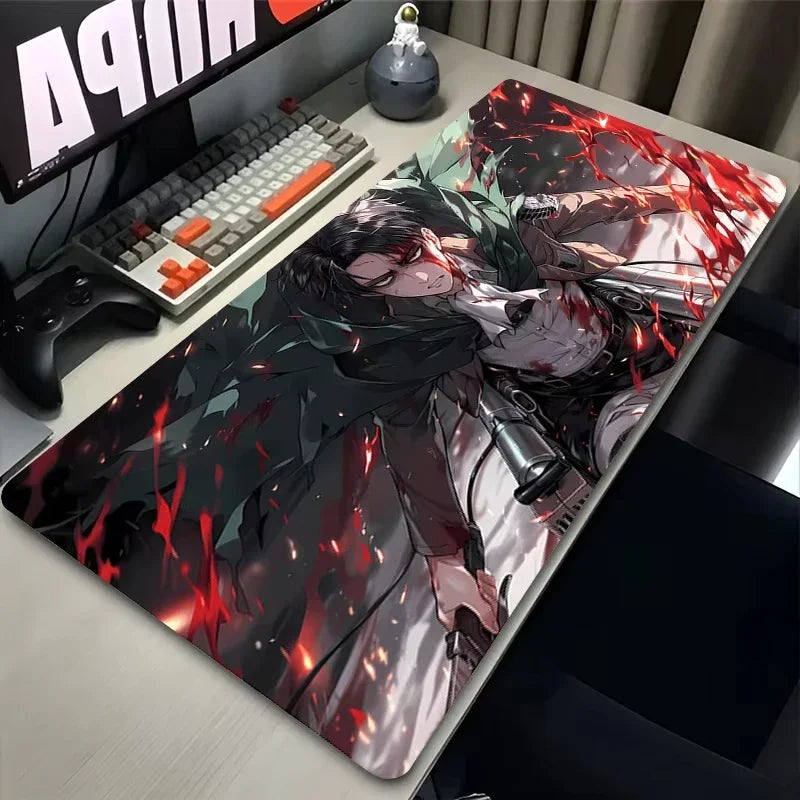 Japan Anime Mousepad PC Gamer Cabinet Keyboard Rug XXL Levi Ackerman Extended Desk Mat Laptop Attack on Titan Mouse Pad Carpet