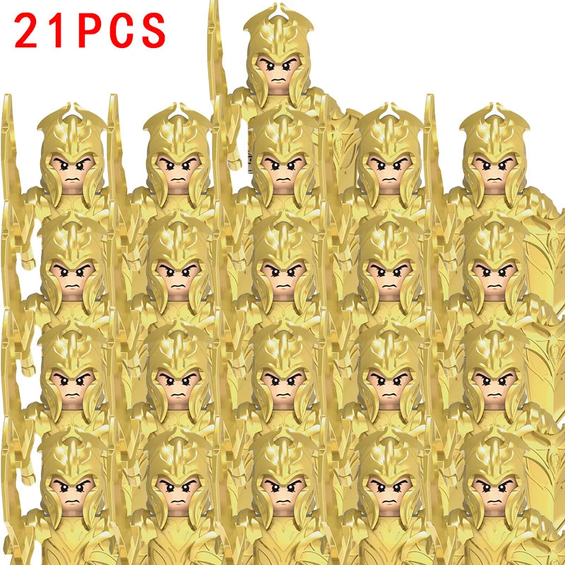 Lord Rings Elves Orcs Army Dwarf Rohan Mini Action Toy Figures Building Blocks Assembly Toys for Kids Birthday Gift