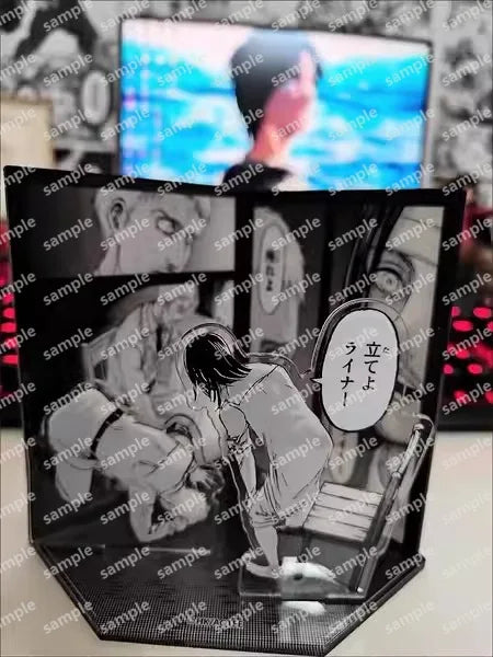 Attack On Titan Anime Toys Man Eren Figures Woman Levi Armin Classic Scene Multi Layer Comic Panel Acrylic Scene Stand Present
