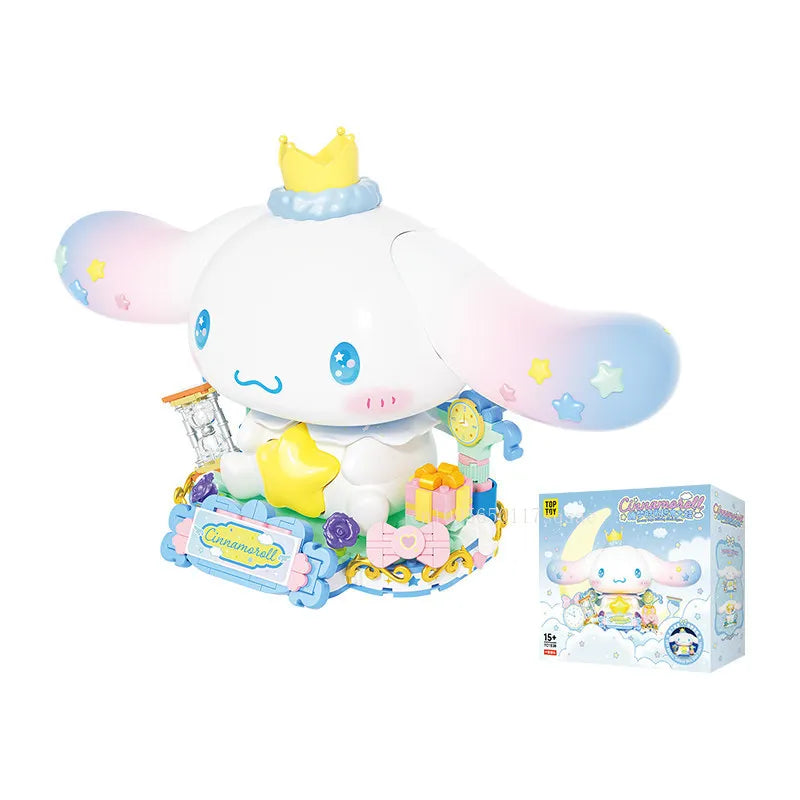 New Cinnamoroll Series Building Blocks Anime Mobile Lighting Decoration Assembly Model Jewelry Collectibles Toy Set Gifts