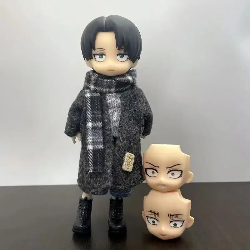 Attack On Titan Levi Ackerman Bjd Ob11 Doll Anime Action Figure Kawaii Model Toy Girls Collectible Ornaments Kids Christmas Gift