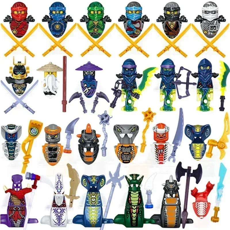 Hot Toys Anime Characters 24 Pieces Ninja Mini Figure Building Block Toys Mini Doll Doll Figure Blocks Kids Toys Birthday Gifts