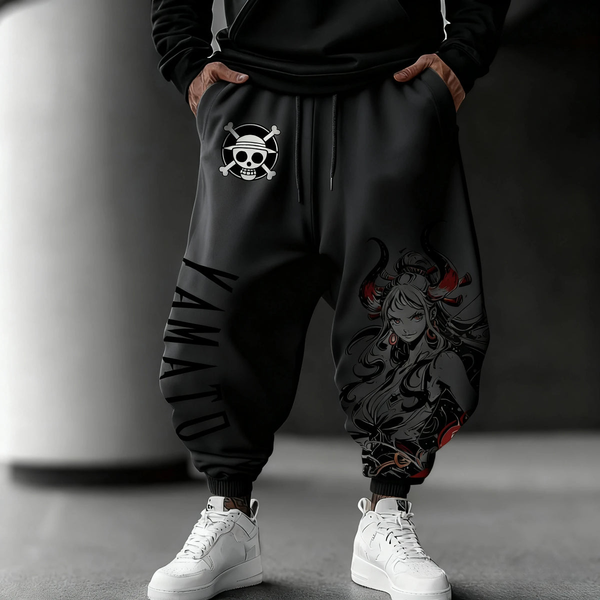 ONE PIECE Anime Yamato Printed Sweetpants 2025 Autumn/Winter Men's New Hip Hop Trend Y2K Casual Loose Sports Tapped Pants
