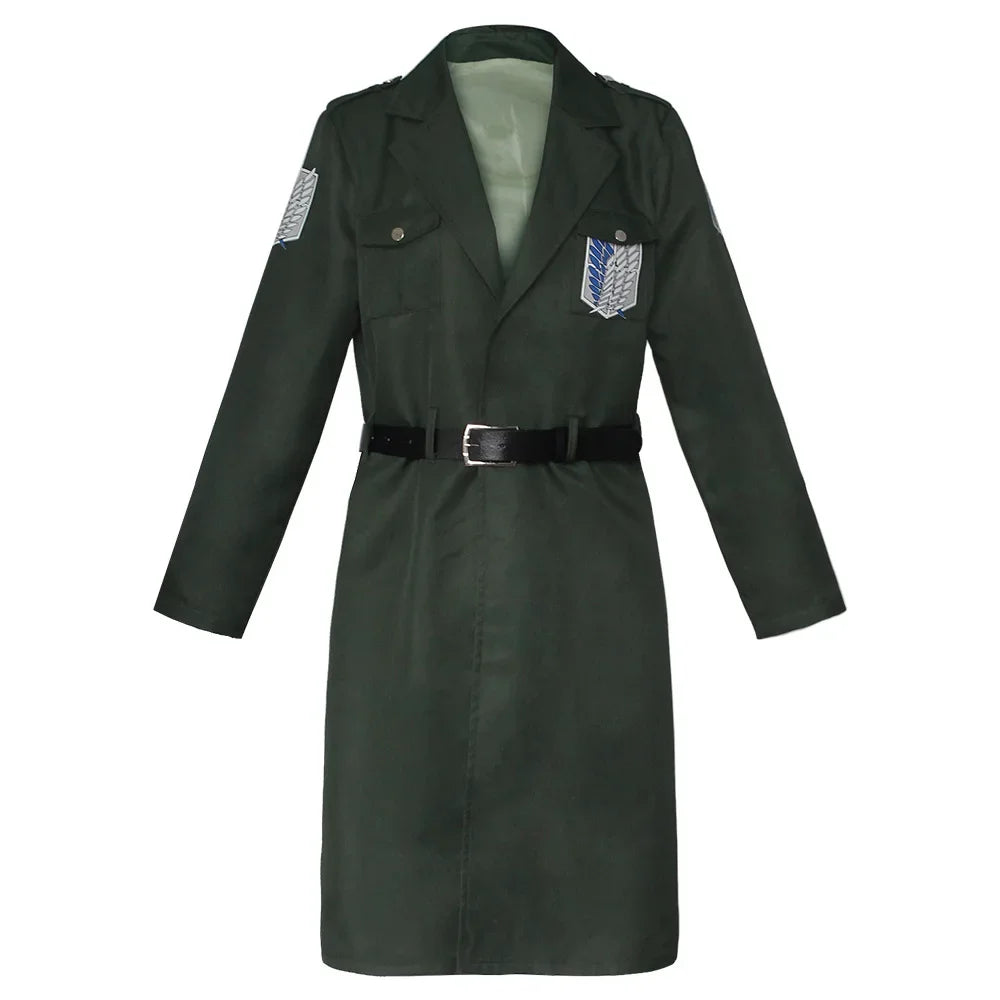Attack on Titan Eren Levi Green Cosplay Costume Shingeki No Kyojin Scouting Legion Soldier Jacket Coat Uniform Halloween Costume
