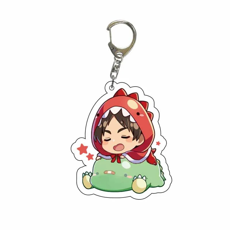 Anime Attack on Titan Keychain Levi Eren Mikasa Armin Transparent Pendant for Men Women Students Gift Accessories