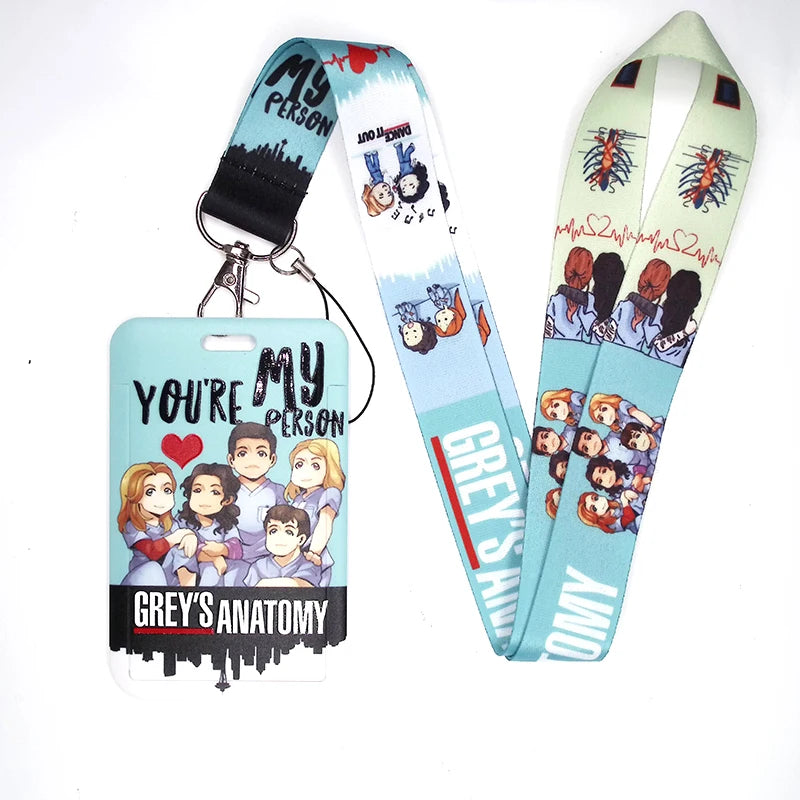 100 Styles Anatomy Credential Holder Keychains Neck Lanyard Pass Card Anime Credit Card Holder Keychain Straps Wholesale